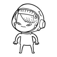 cartoon astronaut woman