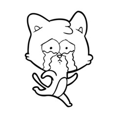 cartoon crying cat