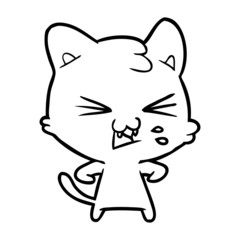 cartoon cat hissing