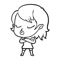 Obraz premium cute cartoon vampire girl