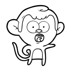 cartoon shocked monkey