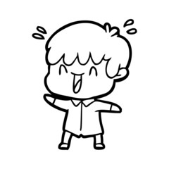 cartoon laughing boy