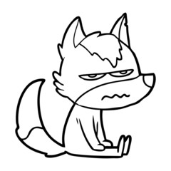 cartoon annoyed wolf