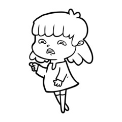 Obraz premium cartoon worried woman