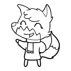 happy cartoon fox