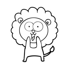 happy cartoon lion