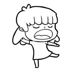 Obraz premium cartoon woman talking loudly