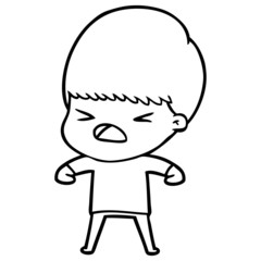 cartoon stressed man
