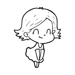 cartoon friendly girl