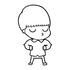 cartoon calm boy