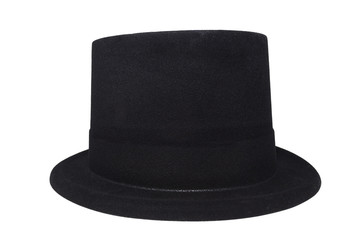 Isolated blank black costume top hat.