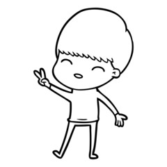 happy cartoon boy