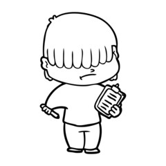 cartoon boy with untidy hair