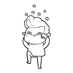 Obraz premium cartoon excited man