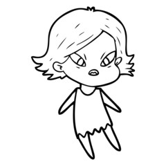 cartoon stressed woman