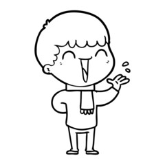 cartoon happy man
