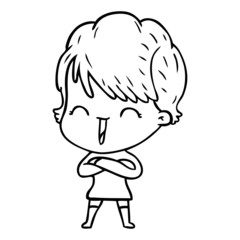 cartoon laughing woman