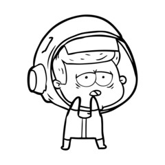 Fototapeta premium cartoon tired astronaut