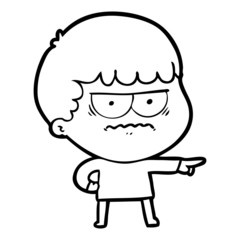 Obraz premium cartoon annoyed man