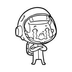 cartoon crying astronaut