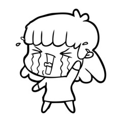 cartoon woman in tears