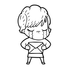 cartoon woman crying