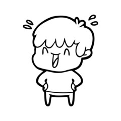cartoon laughing boy