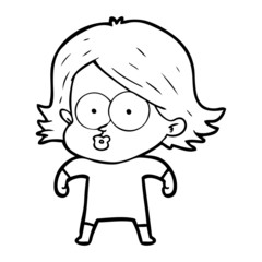 cartoon girl pouting