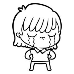 cartoon woman crying