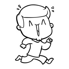 Fototapeta premium cartoon excited man
