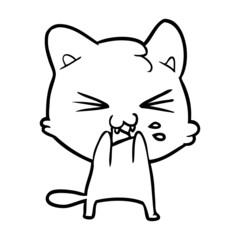 cartoon cat hissing