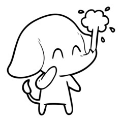 cute cartoon elephant spouting water