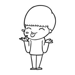 cartoon boy sticking out tongue