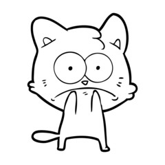 cartoon nervous cat
