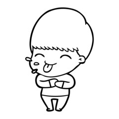 cartoon boy sticking out tongue