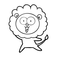 happy cartoon lion