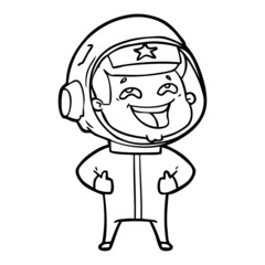cartoon laughing astronaut
