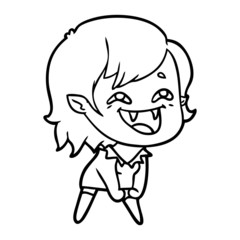 cartoon laughing vampire girl