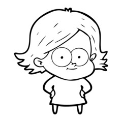 happy cartoon girl