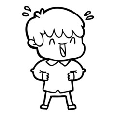 Fototapeta premium cartoon laughing boy