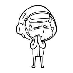 cartoon stressed astronaut