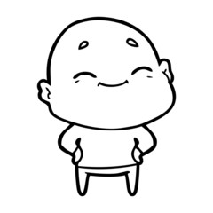 cartoon happy bald man