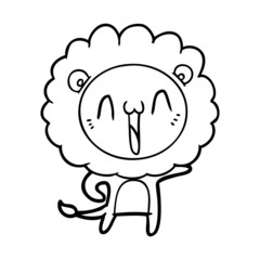 happy cartoon lion