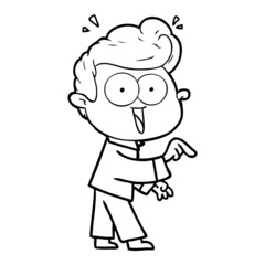 cartoon excited man