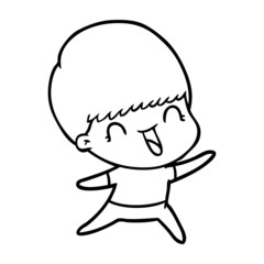 happy cartoon boy