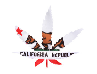 Marijuana Leaf California Flag