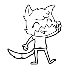 happy cartoon fox