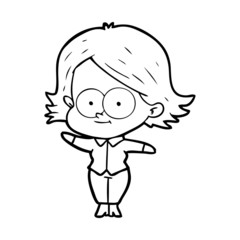 happy cartoon girl