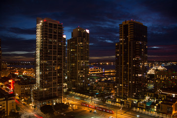 Fototapeta na wymiar San Diego Skyline, Night