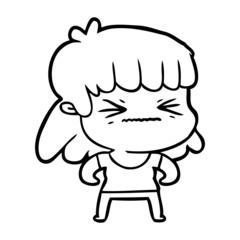 cartoon angry girl